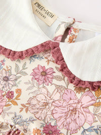 Fall Floral Peter Pan Collar Bubble Romper