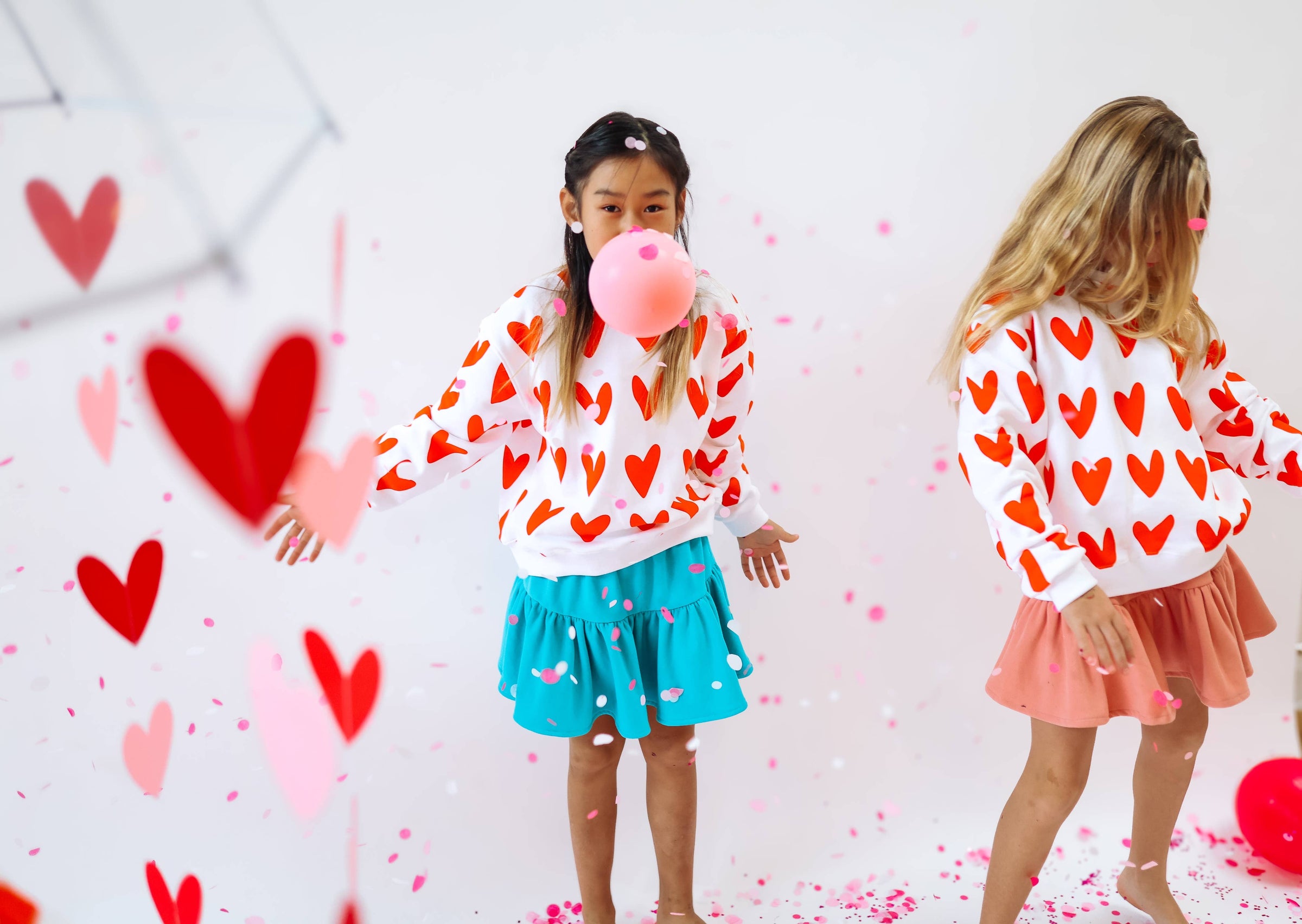 HEARTS ALL OVER | oversized drop shoulder pullover