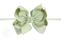 Nylon Headband w/ Scalloped Bow (Mult. Colors)