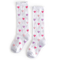 Darling Hearts Scalloped Knee High Socks