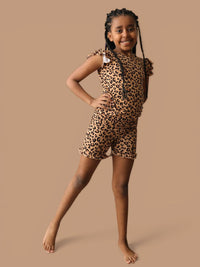 LEOPARD DREAM RUFFLE SHORT SET