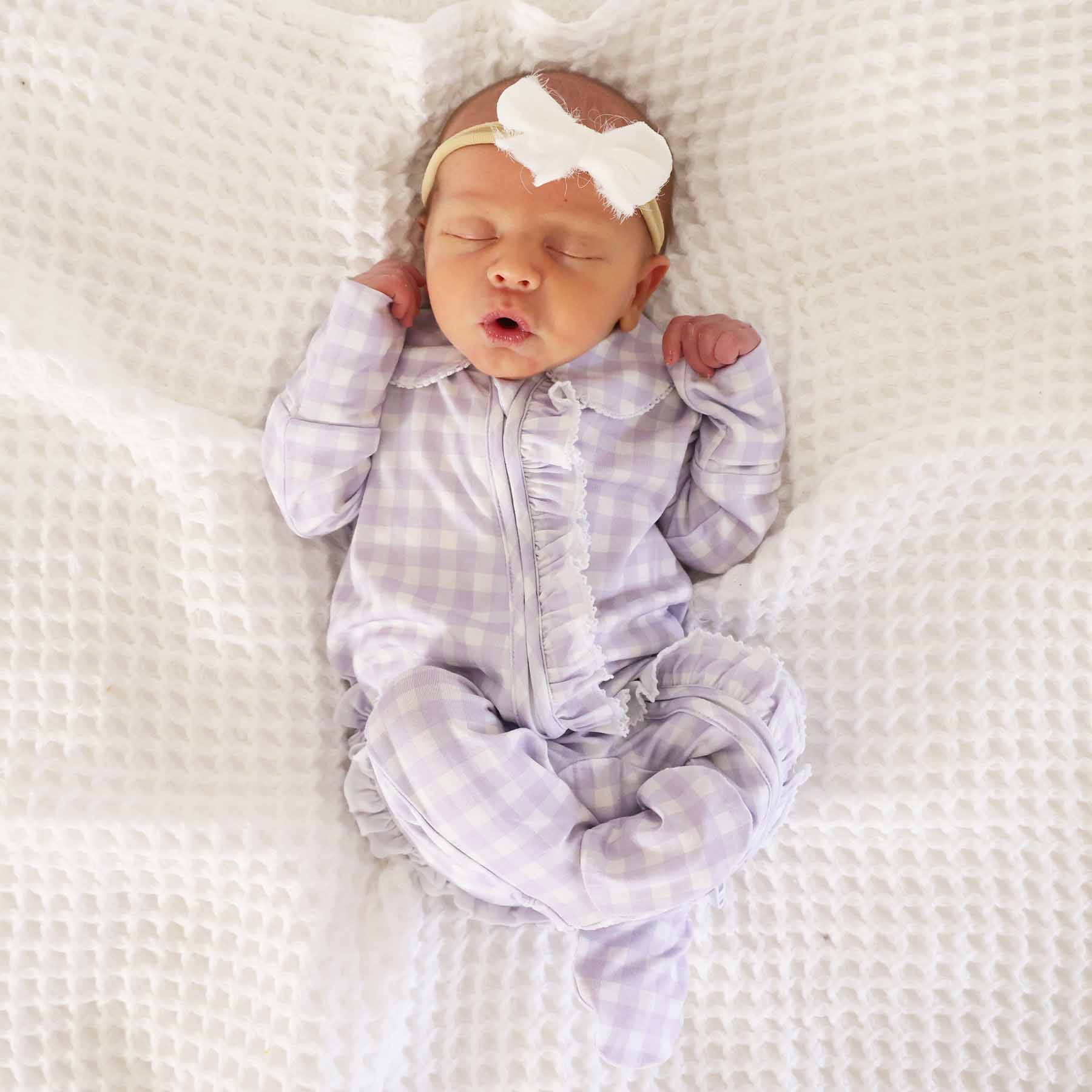 Peter Pan Collar Ruffle Zipper Footie