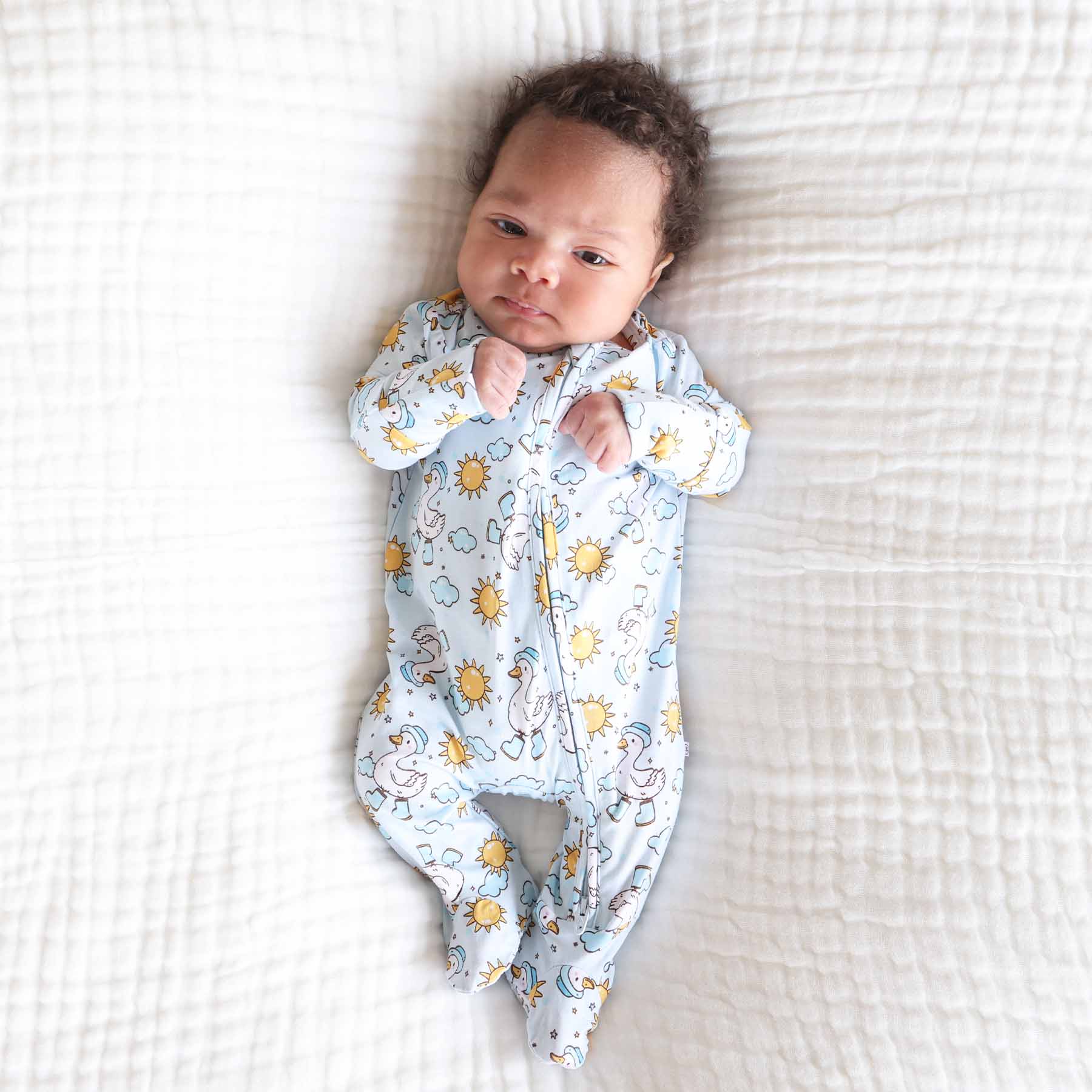 Silly Goose Zipper Footie | Blue