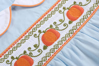 Pumpkin Vine Smocked Collared Bubble