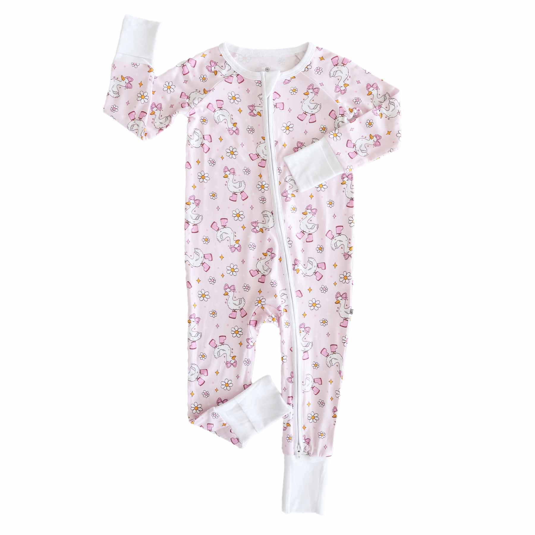 Silly Goose Convertible Zip Romper | Pink