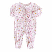Silly Goose Ruffle Zipper Footie | Pink