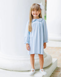 Catherine Dress - Light Blue Gingham