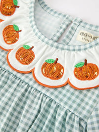 Pumpkin Embroidered Girls Dress