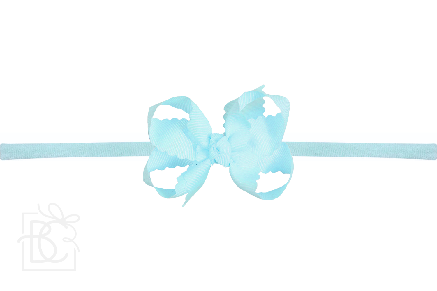 Nylon Headband w/ Scalloped Bow (Mult. Colors)