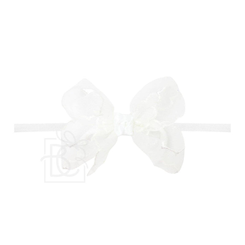 Scalloped Organza Bow Headband