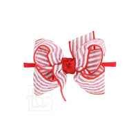 Nylon Headband w/Seersucker Bow