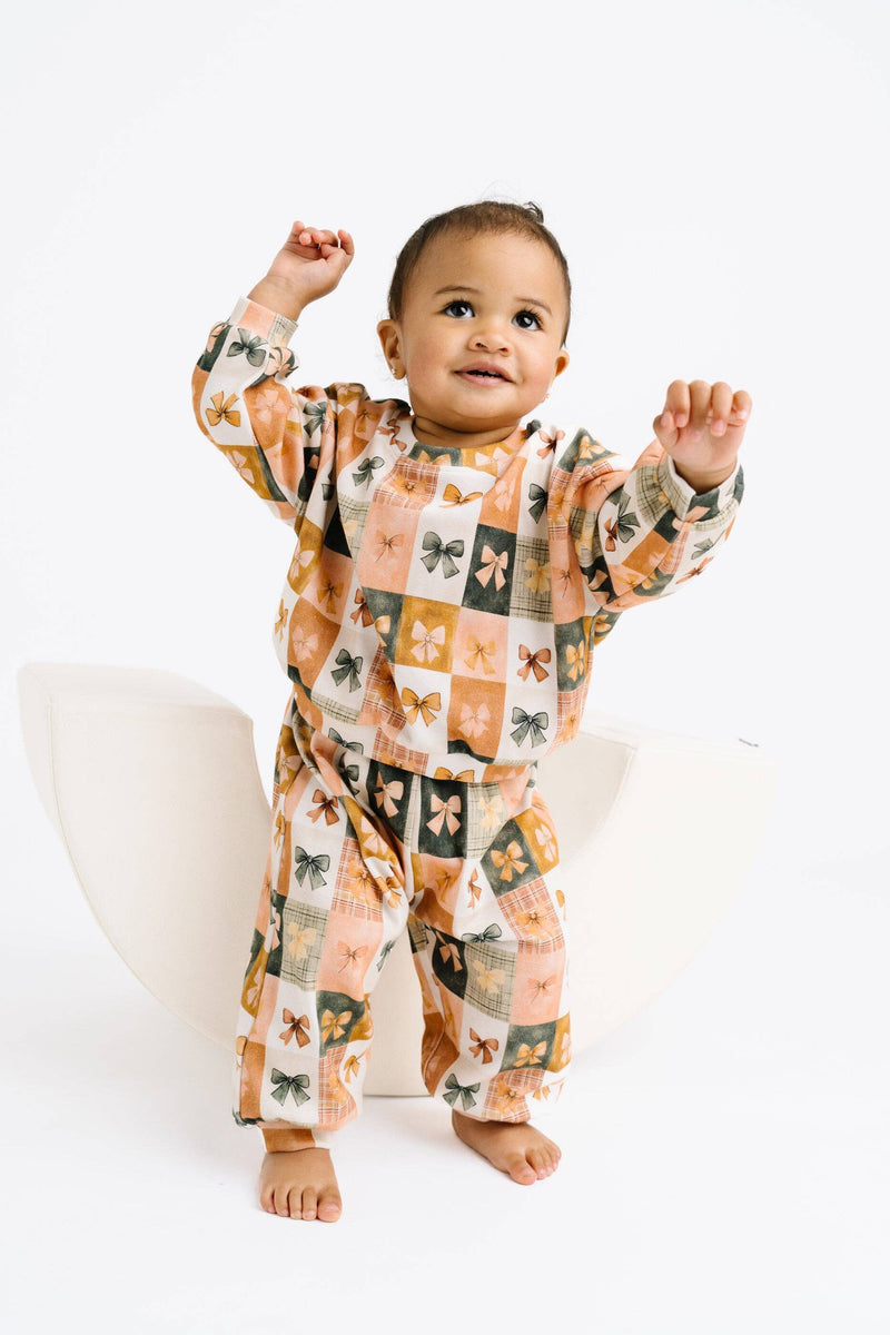 Bow Patchwork Sweatsuit