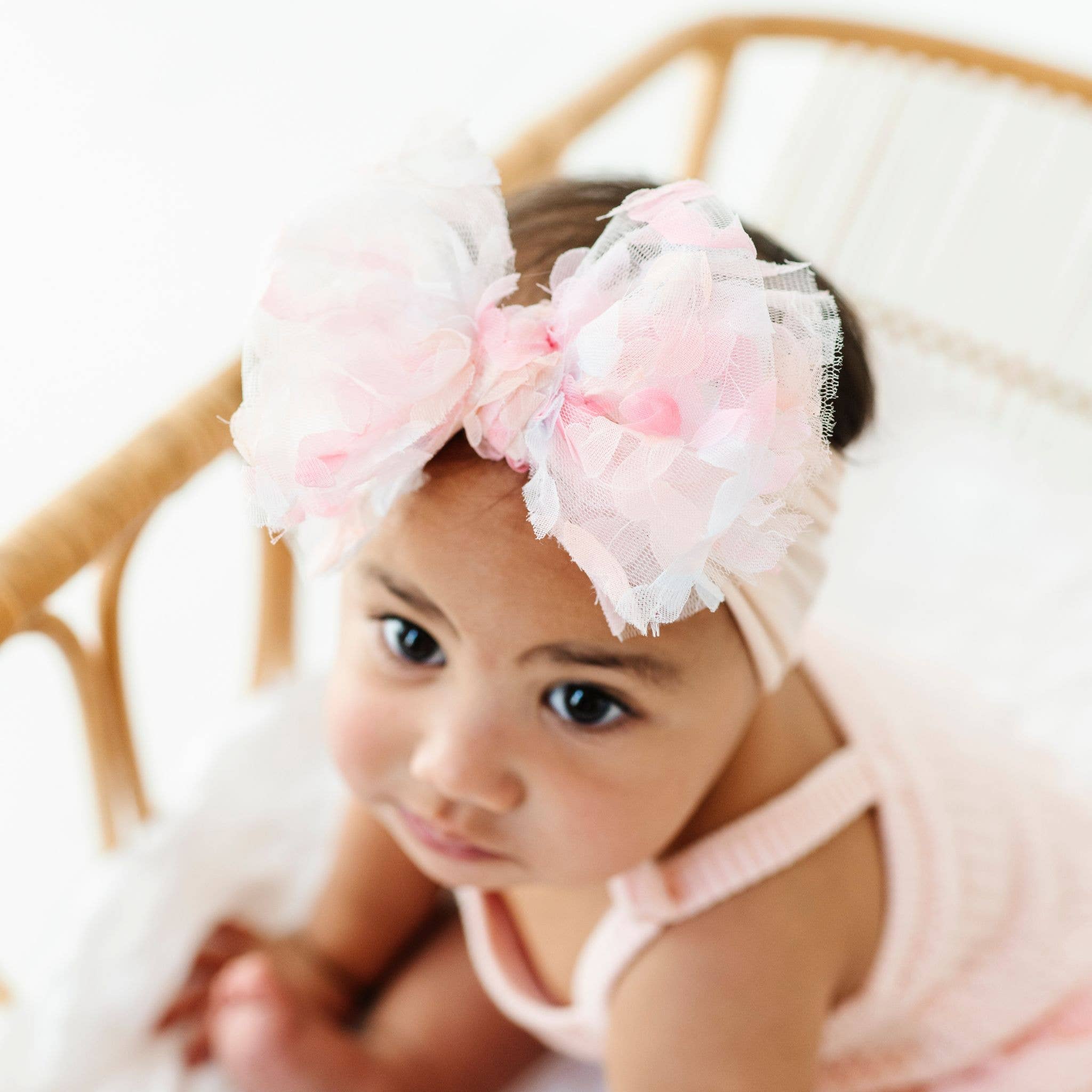 Baby Bling® Tulle FAB® soft nylon headband with tulle bow