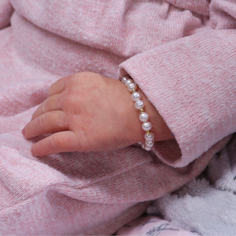 14K Gold-Plated Pearl Baby Bracelet - Brynn