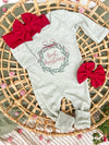 Baby Romper | Sage Green First Christmas Wreath Outfit