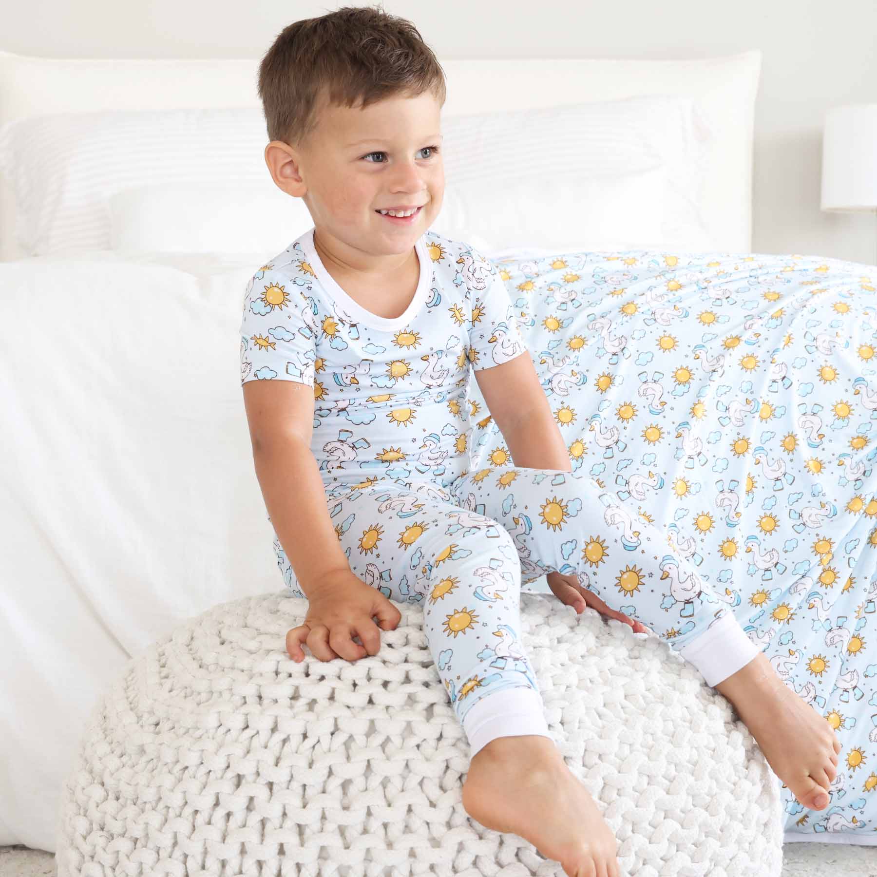 Silly Goose Two Piece Pajama Set | Blue