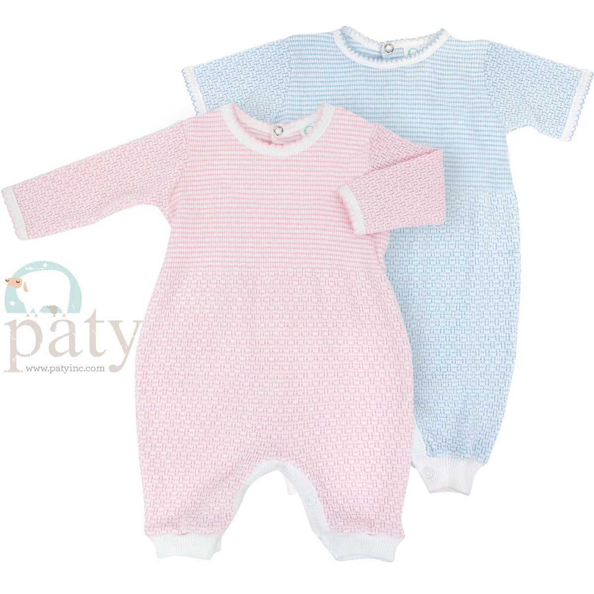 Paty Knit Long Sleeve Solid Color Romper
