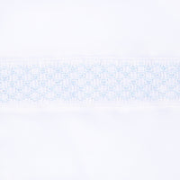 Solid Essentials White Blue Smocked Footie
