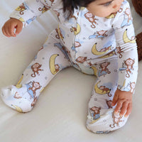 Monkey See, Monkey Snooze Zipper Footie