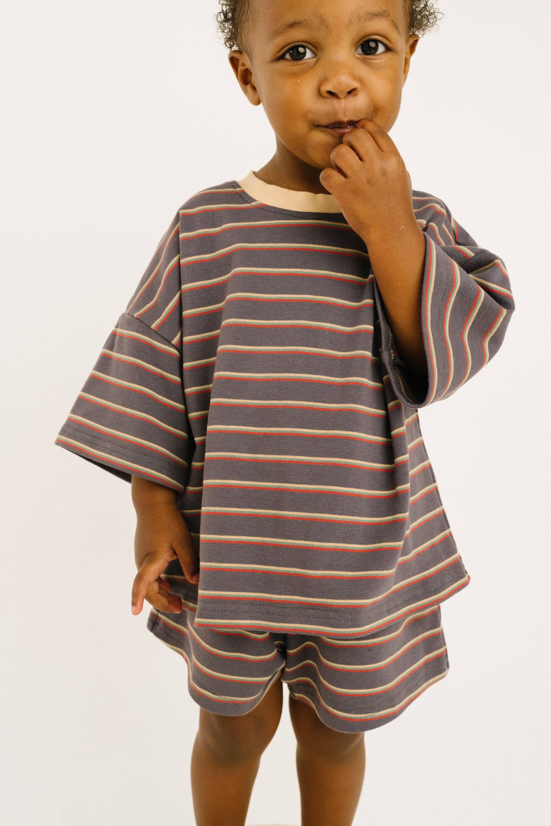 Graphite Stripe Slouchy Set