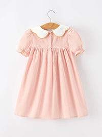 Pumpkin Applique Puff Sleeve Dress