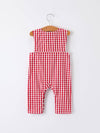 Christmas Embroidered Tree Plaid Romper