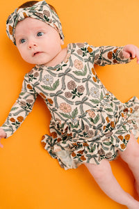 Cottage Bow Long Sleeve Bodysuit Bamboo Dress