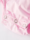 White Bow Smocked Pink Bubble