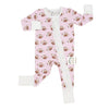 Pink Football Zipper Romper Sleeper