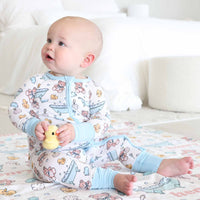 Bathtime Besties Convertible Zip Romper | Blue