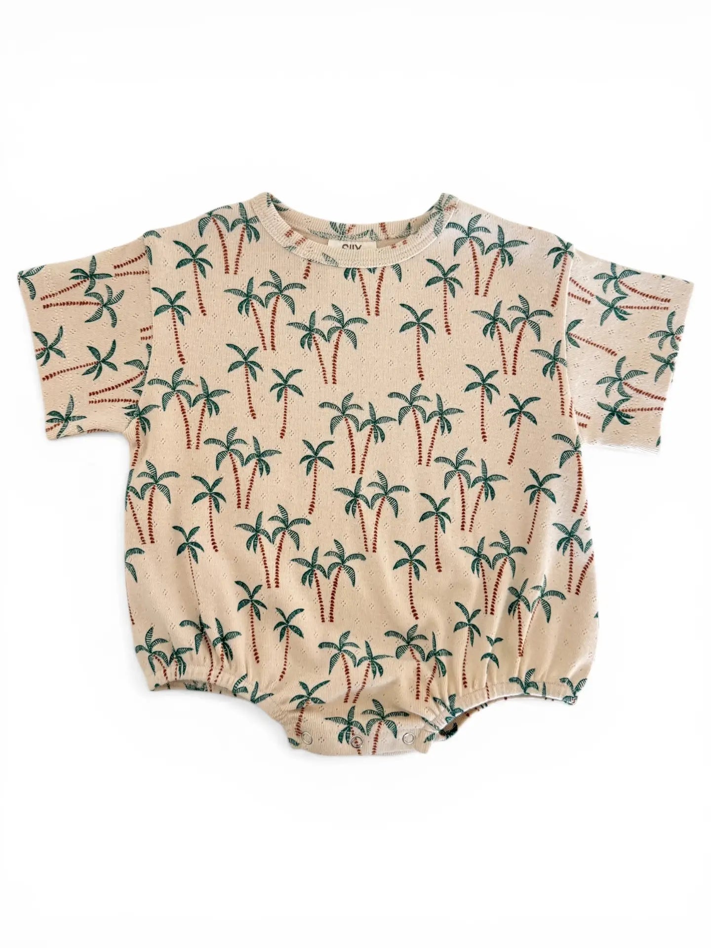 Palm Tree / Organic Pointelle T-Shirt Bubble