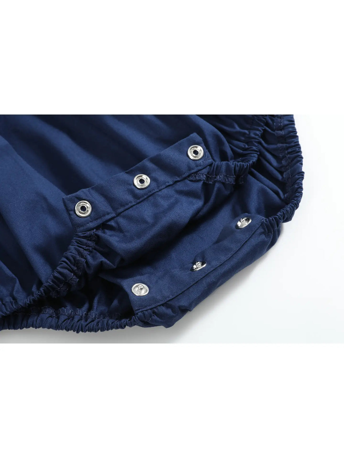 Blue Nativity Smocked Ruffle Bubble Romper