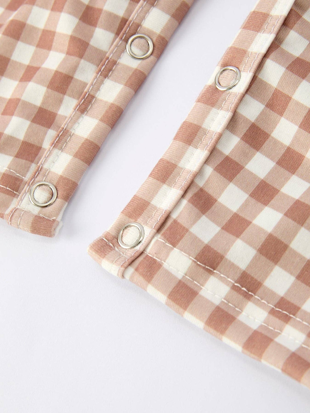 Christmas Plaid Gingerbread Romper