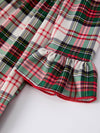 Christmas Plaid with Santa Applique Dress