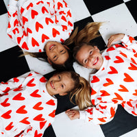 HEARTS ALL OVER | oversized drop shoulder pullover