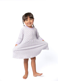 Lilac Ribbons Sweatshirt Dress