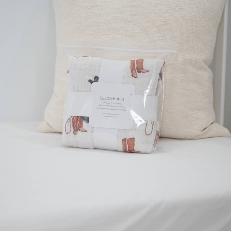 Life Is Better In Boots Western Muslin Blanket