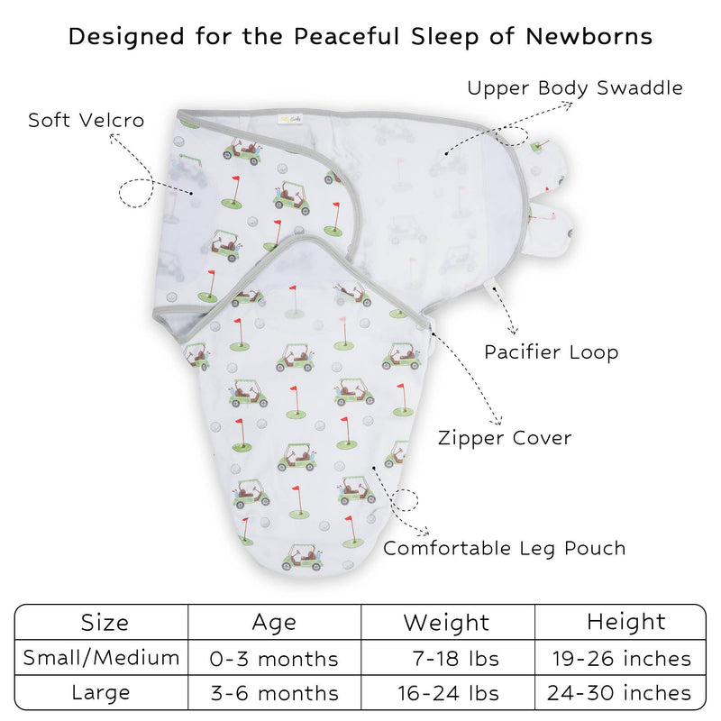 Golf A Round Baby Sleep Swaddle 100% Organic Cotton