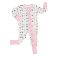 Pink Finding Fairways Double Zipper Romper