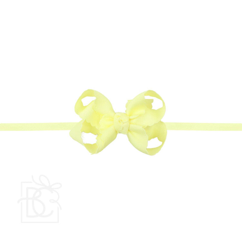 Nylon Headband w/ Scalloped Bow (Mult. Colors)