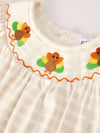 Plaid Turkey Embroidery Smocked Bubble