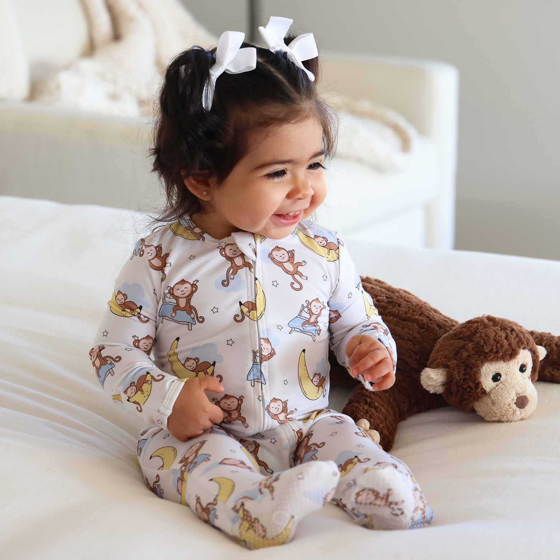 Monkey See, Monkey Snooze Zipper Footie