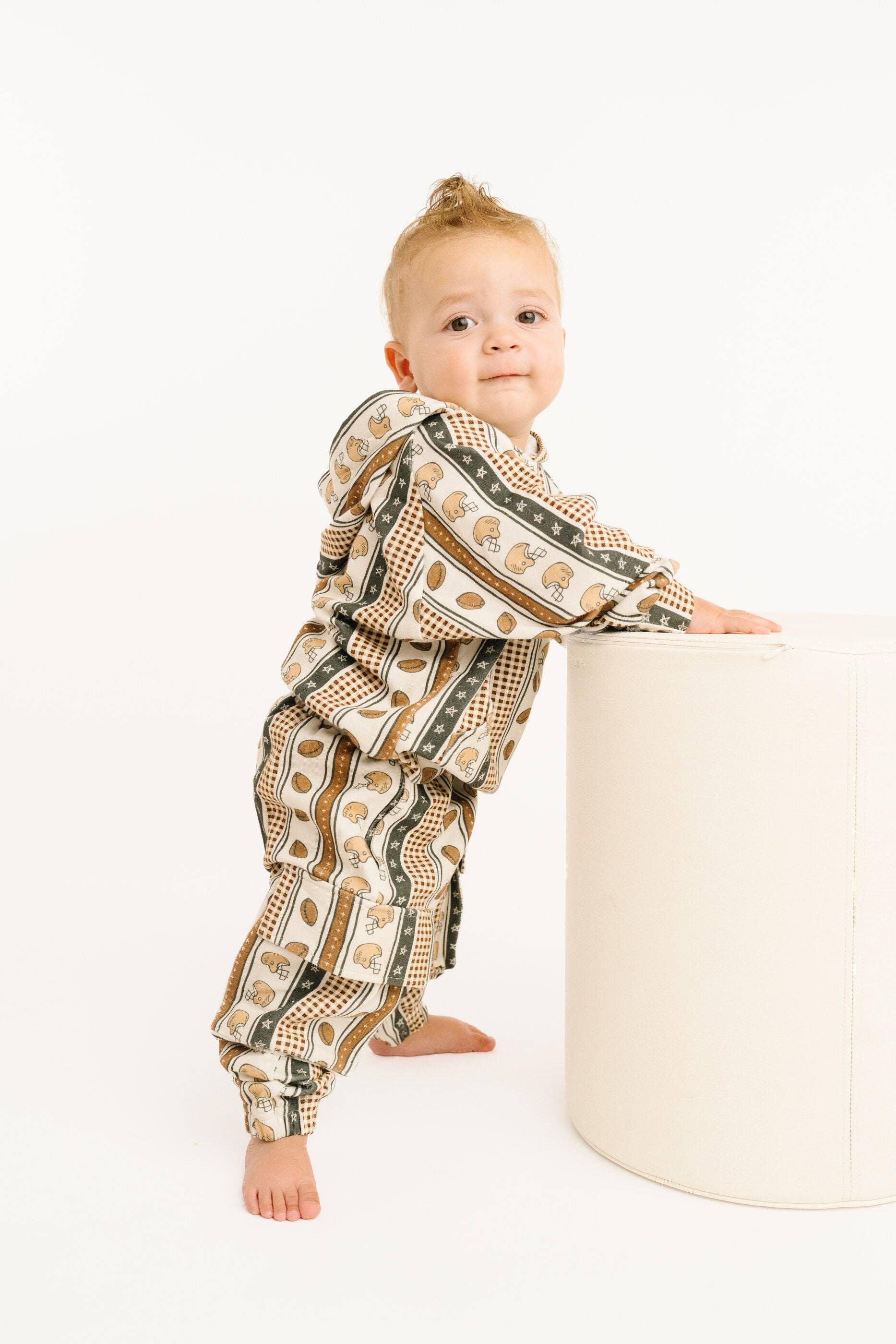 Touchdown Stripe Cargo Hoodie Set