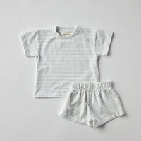 Lou Cotton Set in Blue Stripes