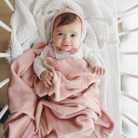 Pointelle Swaddle Receiving Baby Blanket (Mult. Colors)