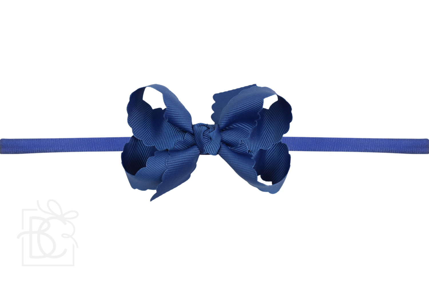 Nylon Headband w/ Scalloped Bow (Mult. Colors)
