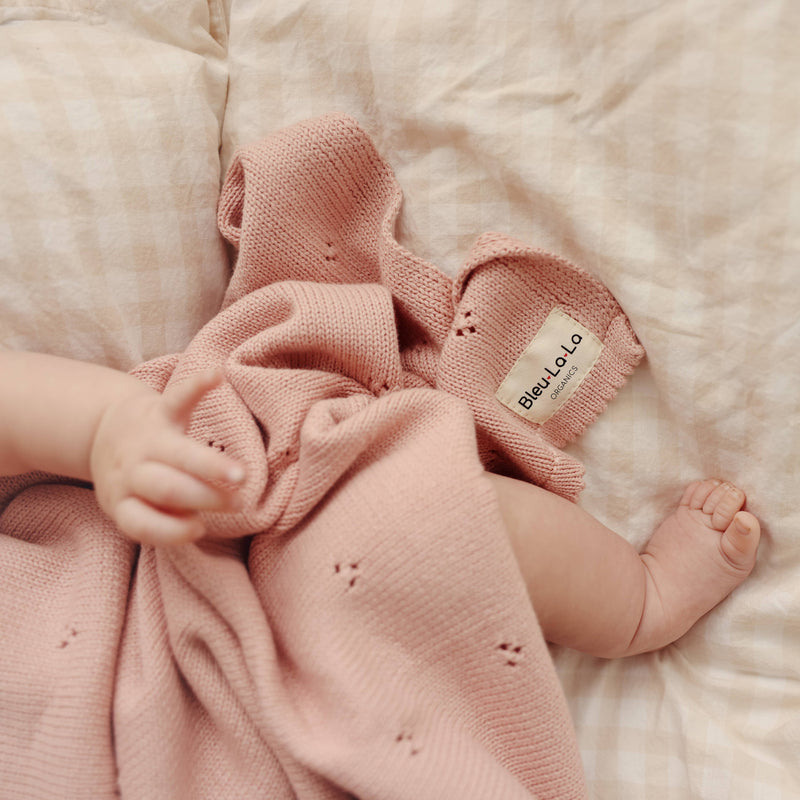 Pointelle Swaddle Receiving Baby Blanket (Mult. Colors)