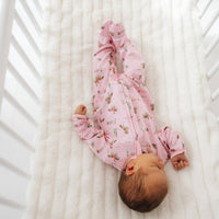 Little Wranglers Zip Footie - Dusty Rose