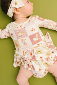Storybook Picnic Long Sleeve Bodysuit Bamboo Dress