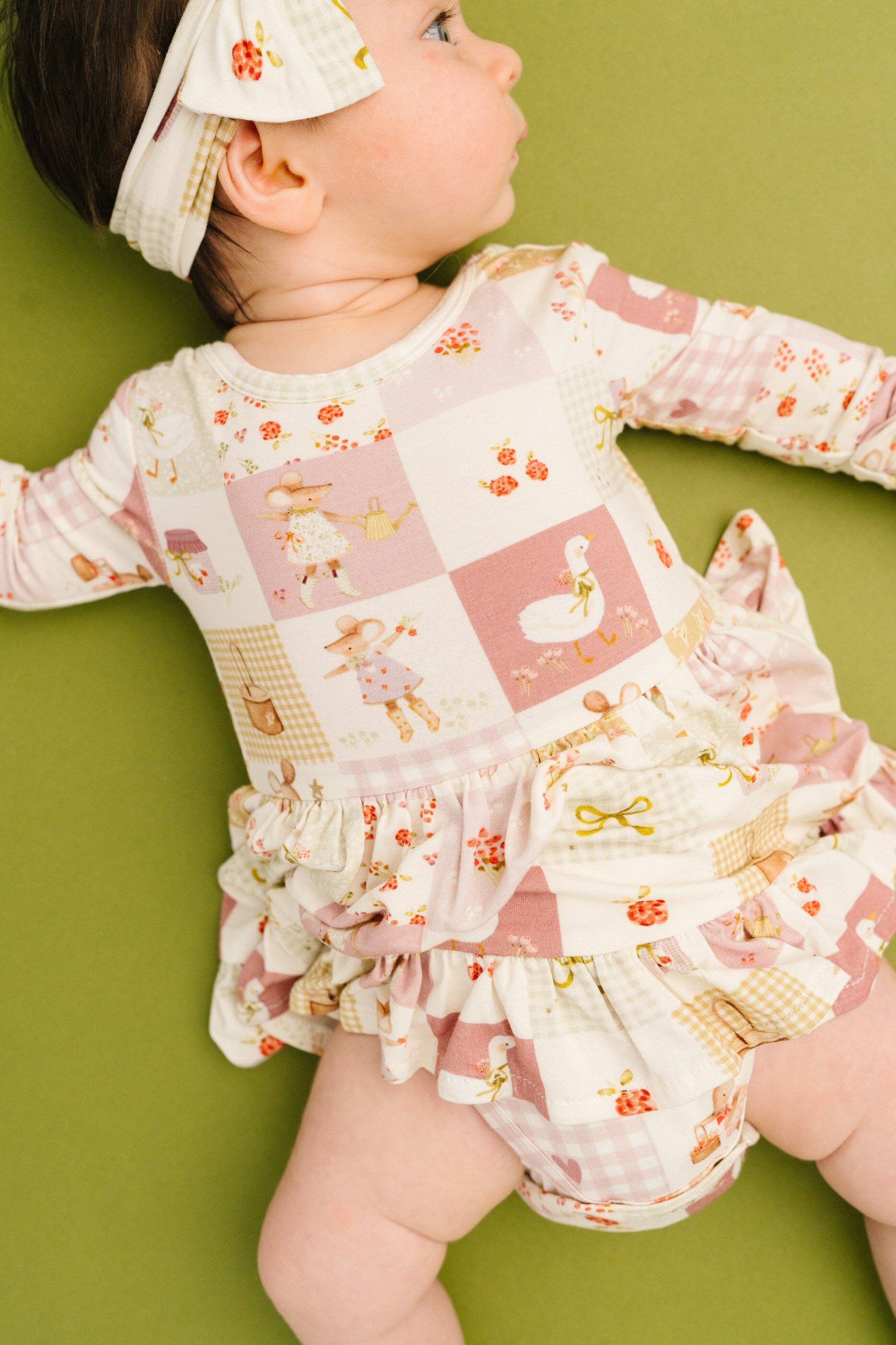Storybook Picnic Long Sleeve Bodysuit Bamboo Dress